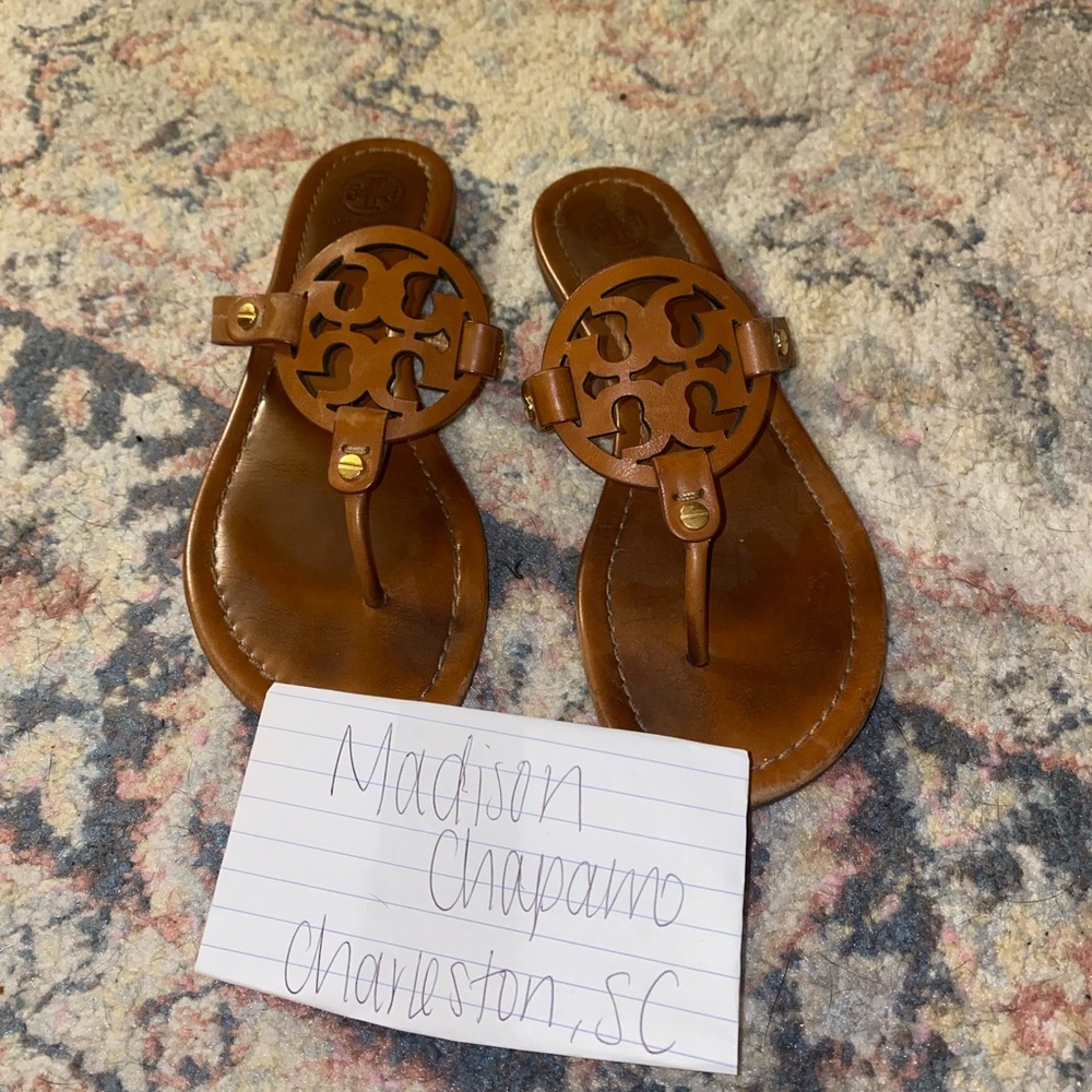 BROWN TORY BURCH MILLER SANDALS